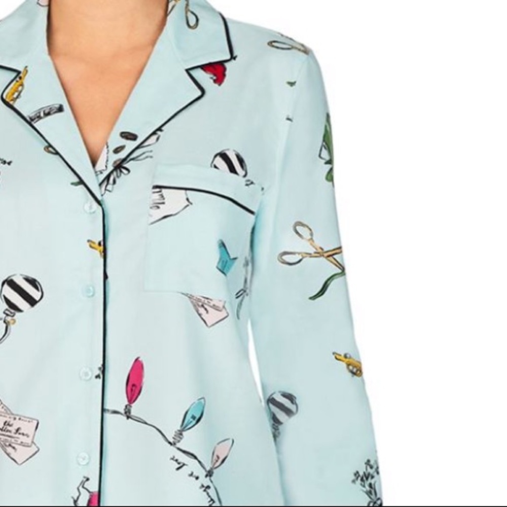 Kate Spade Brushed Twill Flannel Pajama Set S L XL - Picture 1 of 8